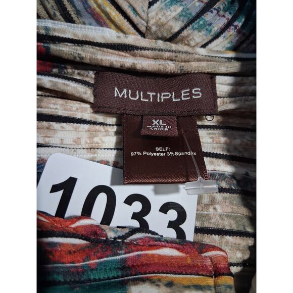 Multiples Patchwork Womens size XL Art tk Wear Artsy OldMoney Colorful Cardigan - Picture 10 of 14